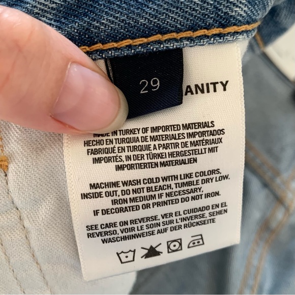 Citizens of Humanity Charlotte Jeans Straight Leg Crop Distressed Demin Size 29 - Picture 6 of 10